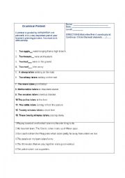English Worksheet: Level 3 Grammar Diagnostic Test