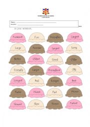 English Worksheet: Comparatives and superlatives ice-cream for kids