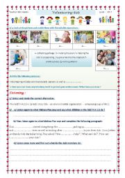 English Worksheet: volunteering kids