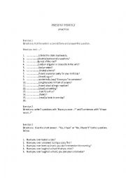 English Worksheet: Present Perfect Practice