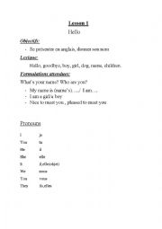 English Worksheet: hello