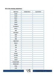 English Worksheet: adjectives - comparative and superlative