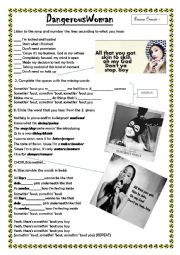 English Worksheet: Dangerous woman