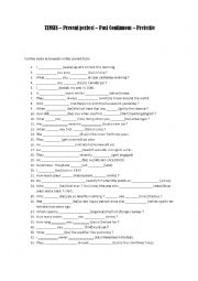 English Worksheet: TENSES REVIEW
