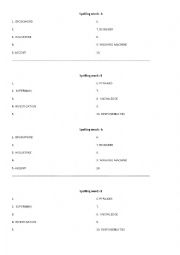 English Worksheet: Spelling pair activity