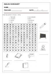 English Worksheet: Wordsearch 2