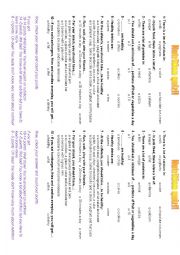 English Worksheet: Nutrition quiz