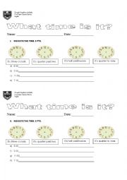 English Worksheet: The Time