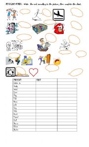 English Worksheet: REGULAR VERBS MATCH