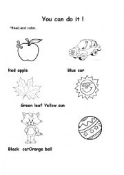 English Worksheet: Color me