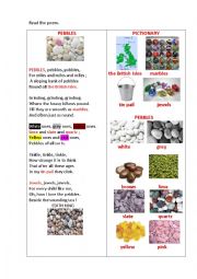 English Worksheet: PEBBLES (a poem)