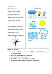 English Worksheet: WORLD WEATHER