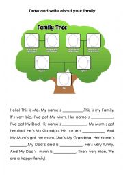 English Worksheet: Family Tree