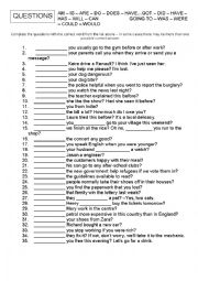English Worksheet: Question Practice