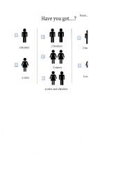 English Worksheet: Family Checklist for Speaking Practice
