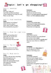 English Worksheet: How to shop for some clothes