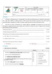 English Worksheet: 7th form final exam