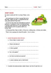 English Worksheet: Parts of the house