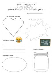 English Worksheet: End of year exercise