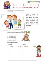 English Worksheet: The Family