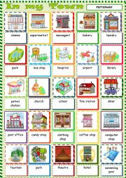 English Worksheet: In my Town