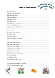 English Worksheet: Personal information  - 