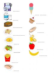 English Worksheet: food vocabulary exercise