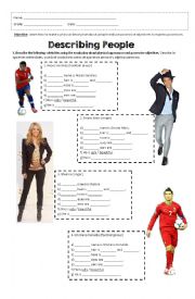 English Worksheet: Physical description of celebrities