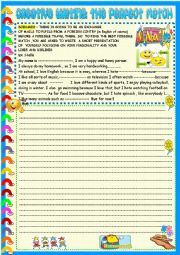English Worksheet: Creative writing : likes and dislikes, personality for young learners