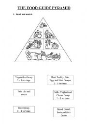 English Worksheet: The Food Guide Pyramid