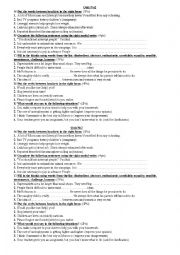 English Worksheet: Quiz 2