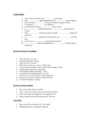 English Worksheet: Conditionals and Reported Speech