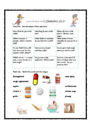 English Worksheet: Lets Talk about the Common Cold