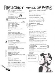 English Worksheet: Hall of Fame by The Scrip