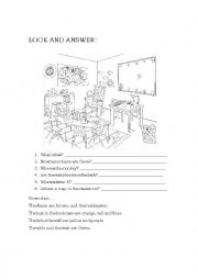 English Worksheet: Look Answer and colour