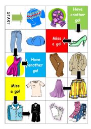 English Worksheet: Clothes game