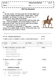 English Worksheet: 1st year third term exam