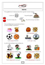 English Worksheet: Preferences