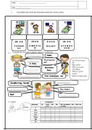 English Worksheet: greeeting and personal pronouns