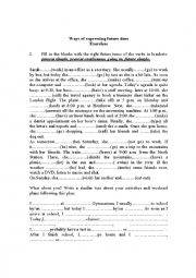 English Worksheet: future