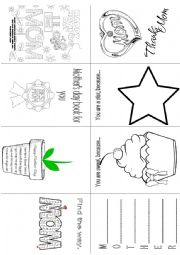 English Worksheet: mothers day booklet