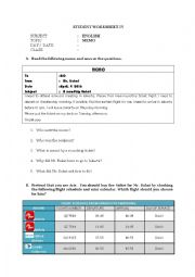 English Worksheet: Memo