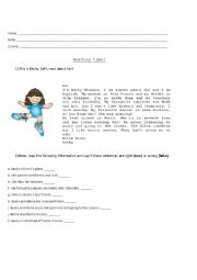 English Worksheet: Reading comprehension