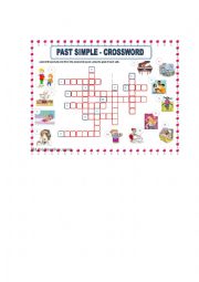 English Worksheet: verbs crossword