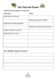 English Worksheet: Life:Past and Present