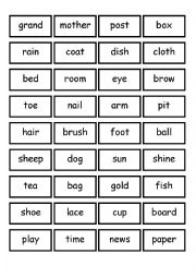 English Worksheet: Compound nouns cards