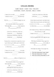 English Worksheet: Bob Marleys song 