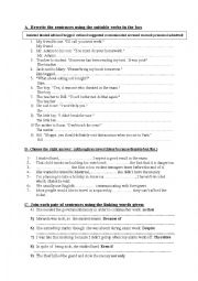 English Worksheet: Mixed exercises for bac studentspreparation