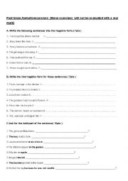 English Worksheet: Past Tense