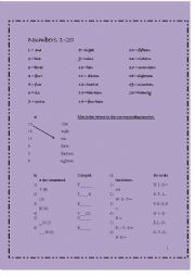 English Worksheet: Numbers